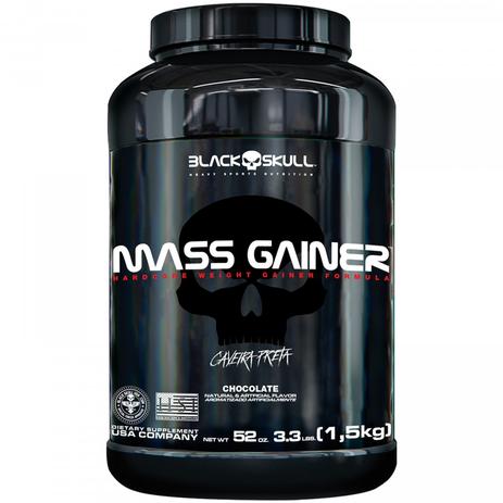 Hipercalórico mass gainer chocolate 1,5kg - black skull Menor preço em Hipercalórico mass gainer chocolate 1,5kg - black skull