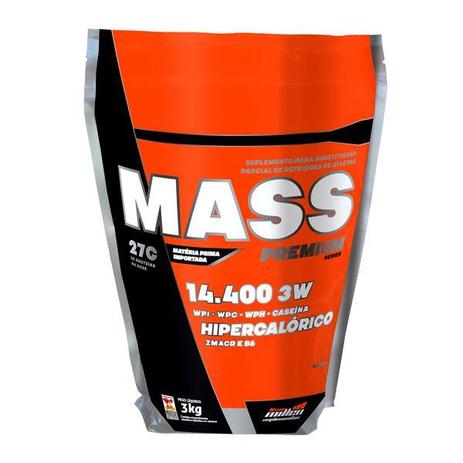 Hipercalórico Mass Premium 14.400 3W - 3Kg - New Millen Menor preço em Hipercalórico Mass Premium 14.400 3W - 3Kg - New Millen
