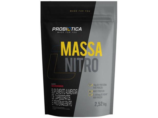 Hipercalórico Probiótica Massa Nitro Morango - em Pó 2,52kg - Probiotica Menor preço em Hipercalórico Probiótica Massa Nitro Morango - em Pó 2,52kg - Probiotica