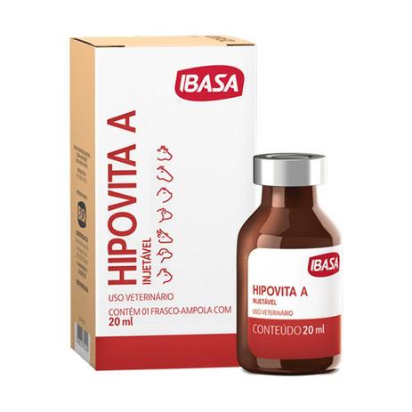 Hipovita A Injetável 20ml Ibasa Vitamina Veterinária Menor preço em Hipovita A Injetável 20ml Ibasa Vitamina Veterinária