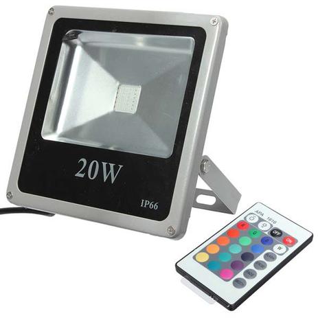 Holofote Refletor Led 20w Rgb Bivolt - Powerxl Menor preço em Holofote Refletor Led 20w Rgb Bivolt - Powerxl