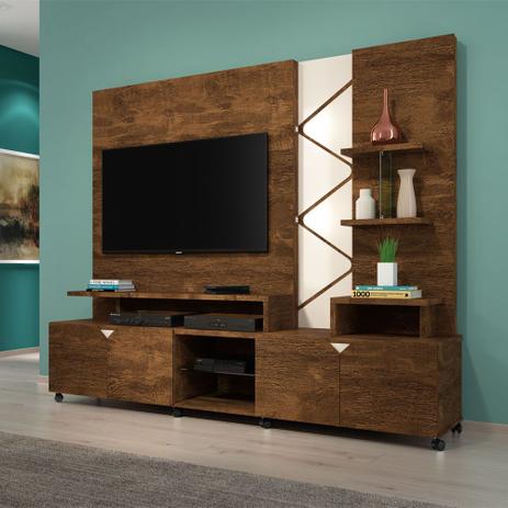 Menor preço em Home Cross Para Tv até 55” Com Luzes Led Canela/Off White - Lukaliam