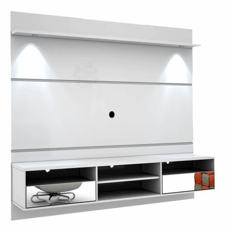Home Suspenso Angra com Led e Espelho - Branco - Mira Rack - Rpm móveis Menor preço em Home Suspenso Angra com Led e Espelho - Branco - Mira Rack - Rpm móveis