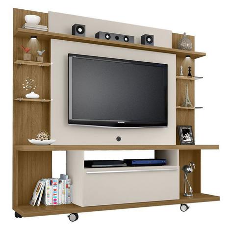 Home Theater New Torino LED Cinamomo com Off White - Móveis Bechara Menor preço em Home Theater New Torino LED Cinamomo com Off White - Móveis Bechara