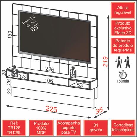 Home Theater Painel Quadriculado c/ Sobre Painel e Leds TB126L Dalla Costa é boa?