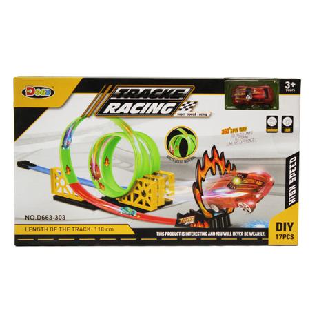 Hot pista radical triplo looping 360 carrinho luz - mc18078 unica - Mega compras é boa?