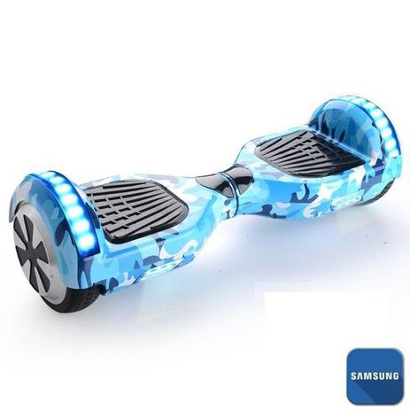 Hoverboard 6.5 Azul Militar Bluetooth LED lateral e frontal - Bateria Samsung - Smart balance wheel Menor preço em Hoverboard 6.5 Azul Militar Bluetooth LED lateral e frontal - Bateria Samsung - Smart balance wheel