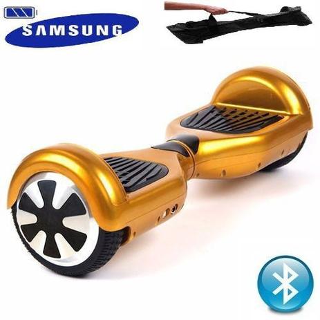 Hoverboard 6.5” Dourado Bluetooth - Bateria Samsung - Smart balance wheel Menor preço em Hoverboard 6.5” Dourado Bluetooth - Bateria Samsung - Smart balance wheel