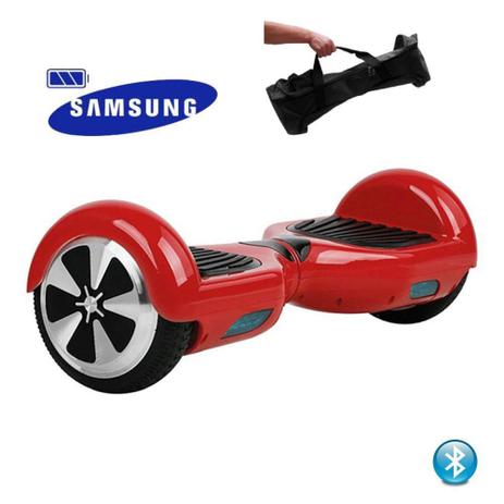 Hoverboard 6.5” Vermelho Bluetooth - Bateria Samsung - Smart balance wheel Menor preço em Hoverboard 6.5” Vermelho Bluetooth - Bateria Samsung - Smart balance wheel