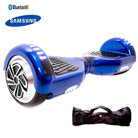 Hoverboard 6,5 Azul Cromado Hoverboardx Bat Samsung + Bolsa Menor preço em Hoverboard 6,5 Azul Cromado Hoverboardx Bat Samsung + Bolsa