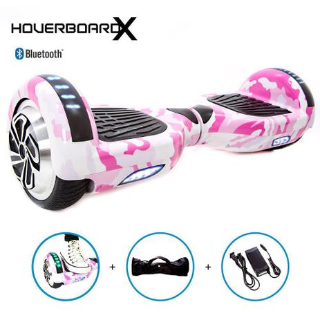 Hoverboard 6,5 Rosa Militar HoverboardX SmartBalance c Bolsa Menor preço em Hoverboard 6,5 Rosa Militar HoverboardX SmartBalance c Bolsa