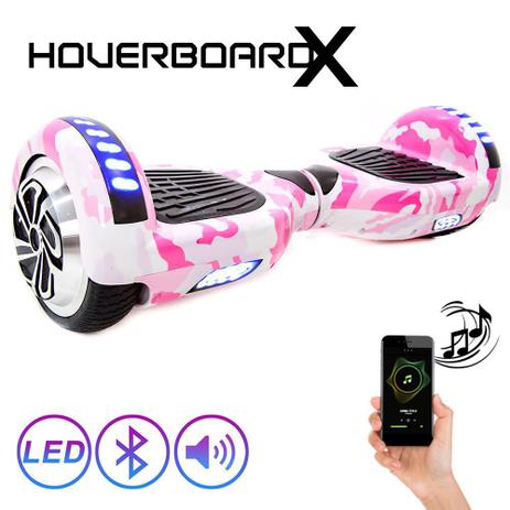 Hoverboard Bluetooth 6,5" Polegadas Rosa Militar HoverboardX Menor preço em Hoverboard Bluetooth 6,5" Polegadas Rosa Militar HoverboardX