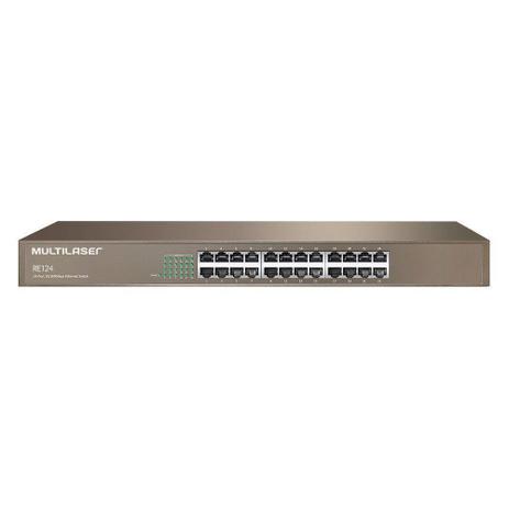 Hub 24p. não Gerenciavel 10/100 Ethernet Mbps Switch Re124 - 135 - multilaser Menor preço em Hub 24p. não Gerenciavel 10/100 Ethernet Mbps Switch Re124 - 135 - multilaser