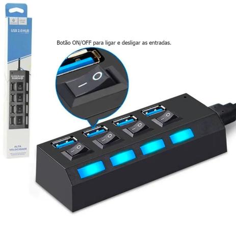 Hub Usb 2.0 4 Portas Rápidas Extensão Usb Pc Regua - LehMox Menor preço em Hub Usb 2.0 4 Portas Rápidas Extensão Usb Pc Regua - LehMox