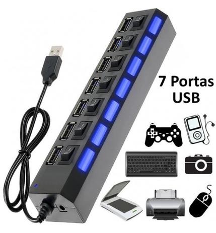 Hub Usb 2.0 Extensor Usb 7 Portas Switch On/Off Led Indicador 480mbps - Exbom é ruim? Hub Usb 2.0 Extensor Usb 7 Portas Switch On/Off Led Indicador 480mbps - Exbom é boa?