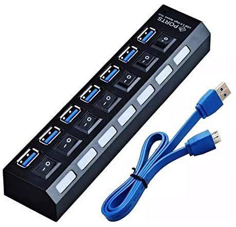 Hub Usb 3.0 7 Portas Alta Velocidade Pendrive Mouse Teclado - LUATEK Menor preço em Hub Usb 3.0 7 Portas Alta Velocidade Pendrive Mouse Teclado - LUATEK