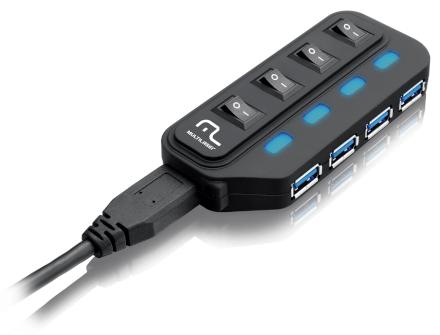 HUB USB 3.0 Super Speed 4 Portas Multilaser - AC264 Menor preço em HUB USB 3.0 Super Speed 4 Portas Multilaser - AC264