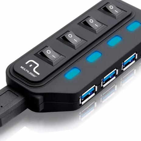 Hub Usb 4 Portas Usb 3.0 Portátil Multilaser Ac264 Original Menor preço em Hub Usb 4 Portas Usb 3.0 Portátil Multilaser Ac264 Original