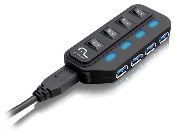 Hub Usb Multilaser 3.0 Super Speed 4 Portas Menor preço em Hub Usb Multilaser 3.0 Super Speed 4 Portas