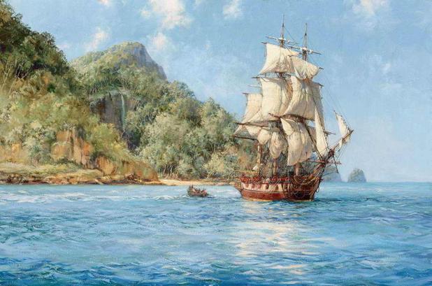 Ilha do Tesouro - Montague Dawson - Tela 50x75 Para Quadro - Santhatela é ruim? Ilha do Tesouro - Montague Dawson - Tela 50x75 Para Quadro - Santhatela é boa?