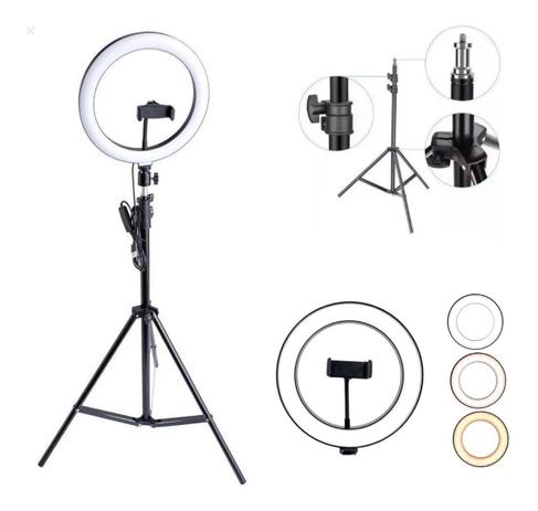 Iluminador LED Ring Light 26cm para Maquiagem Fotos com tripé e suporte celular - Grupo Online é boa?