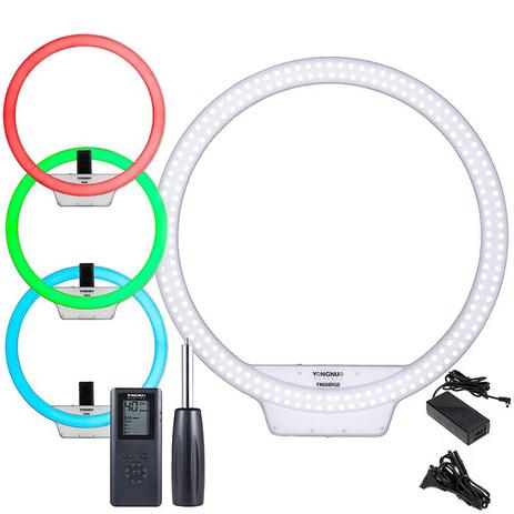 Iluminador LED Ring Light Yongnuo YN608 RGB c/ Várias cores Menor preço em Iluminador LED Ring Light Yongnuo YN608 RGB c/ Várias cores