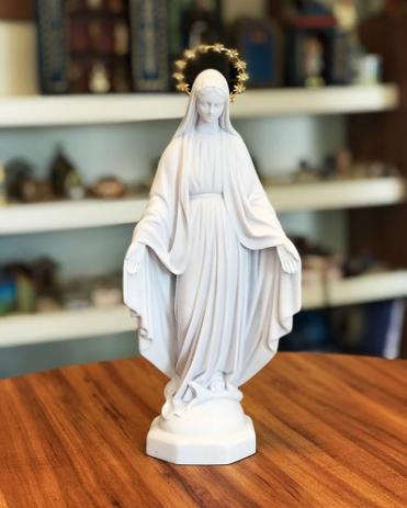 Imagem Nossa Senhora das Graças 32cm Pó de Mármore c/ Auréola - Sistina Arte Sacra Menor preço em Imagem Nossa Senhora das Graças 32cm Pó de Mármore c/ Auréola - Sistina Arte Sacra