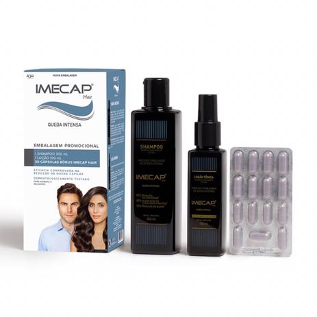 Imecap Hair Queda Intensa Shampoo + Loção + 30 Cápsulas Kit - Divcom Menor preço em Imecap Hair Queda Intensa Shampoo + Loção + 30 Cápsulas Kit - Divcom