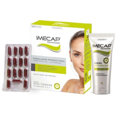 Imecap rejuvenescedor kit creme facial 35g + 30 capsulas Menor preço em Imecap rejuvenescedor kit creme facial 35g + 30 capsulas