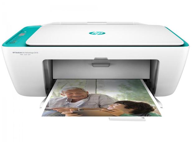 Impressora Multifuncional HP DeskJet Ink 2676 - Jato de Tinta Colorida Wi-Fi USB