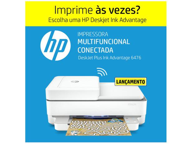 Impressora Multifuncional HP DeskJet Plus Ink – Advantage 6476 Jato de Tinta Colorida Wi-Fi USB