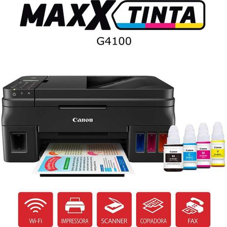 Impressora Multifuncional Tanque de Tinta Canon G4100 WI-FI Menor preço em Impressora Multifuncional Tanque de Tinta Canon G4100 WI-FI