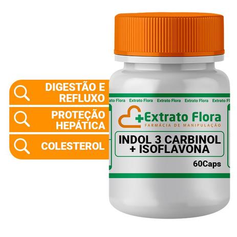 Indol 3 Carbinol + Isoflavona 60 Cápsulas - Extrato flora Menor preço em Indol 3 Carbinol + Isoflavona 60 Cápsulas - Extrato flora