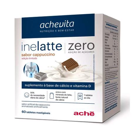 Inelatte Zero Açúcar Sabor Cappucino 60 Tabletes Ache - Aché Menor preço em Inelatte Zero Açúcar Sabor Cappucino 60 Tabletes Ache - Aché