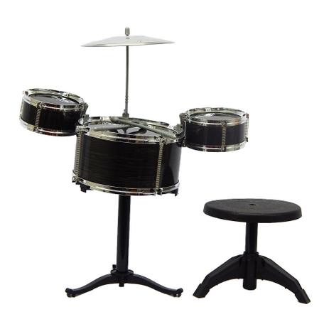 Instrumento musical bateria infantil preto - mc18246preto unica - Mega compras é boa?