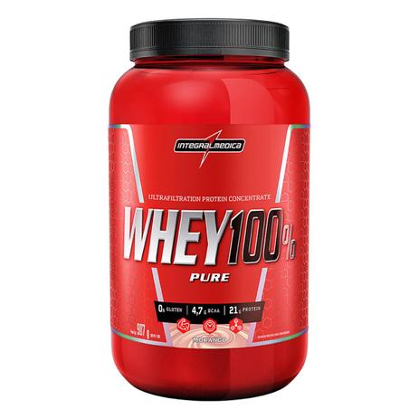 Menor preço em Integralmedica  Super Whey Morango 100 Pure 907g