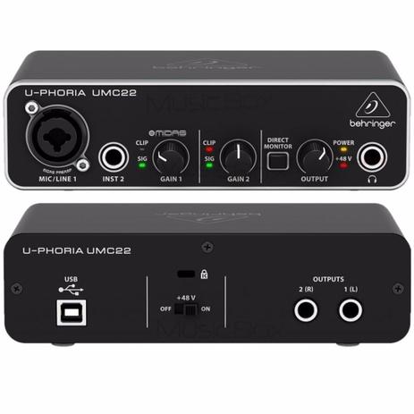 Interface de audio - UMC22 - Behringer Menor preço em Interface de audio - UMC22 - Behringer