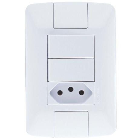 Interruptor 2 Secção Simples + Tomada 2P+T 20A 57241/071 ARIA - Tramontina Menor preço em Interruptor 2 Secção Simples + Tomada 2P+T 20A 57241/071 ARIA - Tramontina