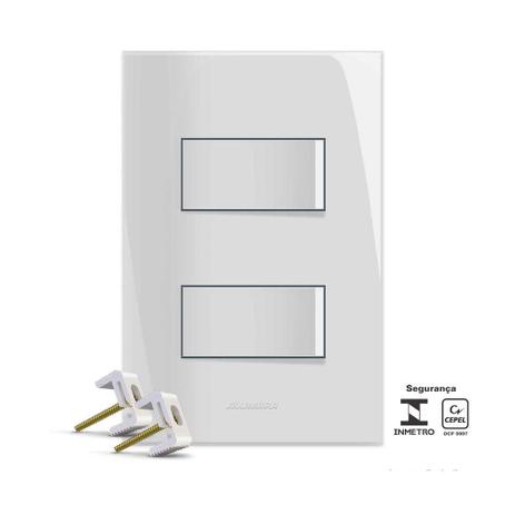 Interruptor 4x2 duplo paralelo com placa branco Inova Alumbra Menor preço em Interruptor 4x2 duplo paralelo com placa branco Inova Alumbra