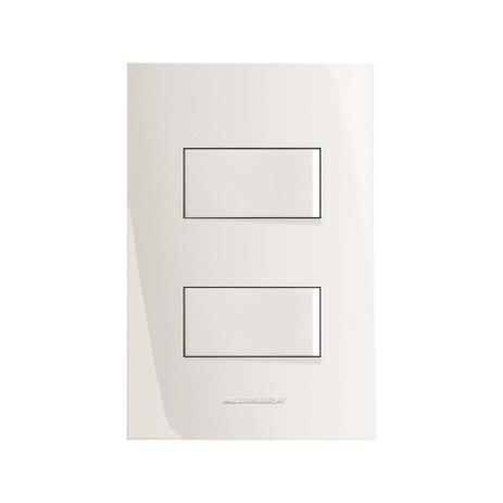 Interruptor 4x2 duplo simples com placa branco Inova Alumbra Menor preço em Interruptor 4x2 duplo simples com placa branco Inova Alumbra