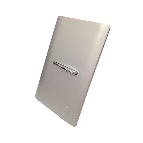 Interruptor Bipolar Simples Cromado Horizontal C/ Placa 4x2 Prata - Novara Colors icn - Dicompel Menor preço em Interruptor Bipolar Simples Cromado Horizontal C/ Placa 4x2 Prata - Novara Colors icn - Dicompel