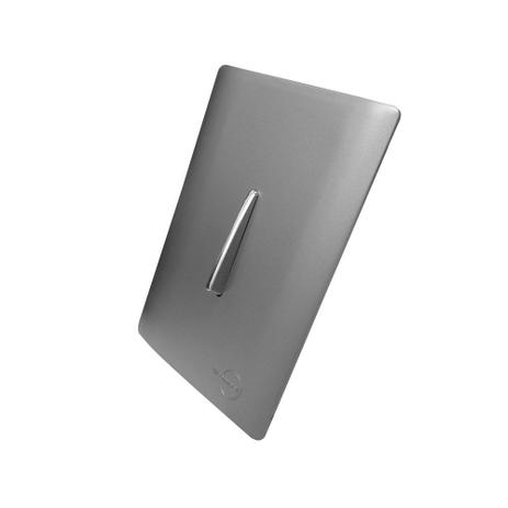 Interruptor Bipolar Simples Cromado Vertical Com Placa 4x2 Aço - Novara Colors icn - Dicompel Menor preço em Interruptor Bipolar Simples Cromado Vertical Com Placa 4x2 Aço - Novara Colors icn - Dicompel
