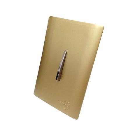 Interruptor Bipolar Simples Cromado Vertical Com Placa 4x2 Dourada - Novara Colors icn - Dicompel Menor preço em Interruptor Bipolar Simples Cromado Vertical Com Placa 4x2 Dourada - Novara Colors icn - Dicompel