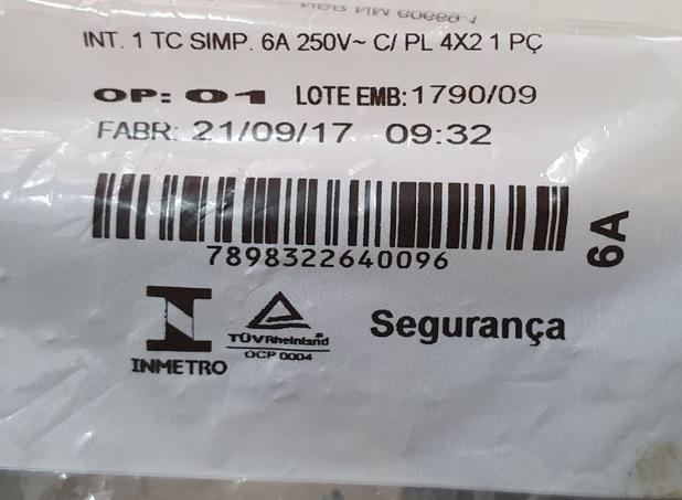 Tomada Ilumi Tecla Retangular Tomada Ilumi Tecla R Etangular (7898322640096)