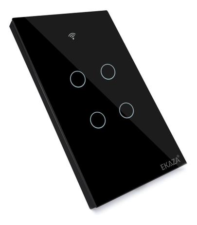 Interruptor Inteligente WiFi 4 Botões Ekaza Para Automação Menor preço em Interruptor Inteligente WiFi 4 Botões Ekaza Para Automação