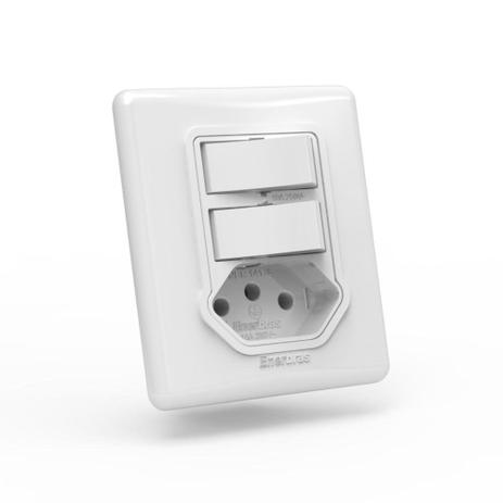 Interruptor linha-e 2 tec simples+tom 10a branca - Enerbras Menor preço em Interruptor linha-e 2 tec simples+tom 10a branca - Enerbras
