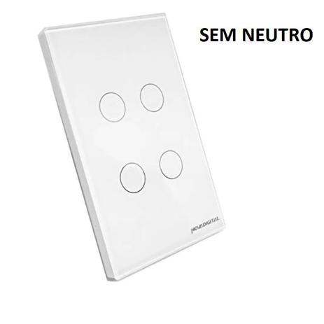 Interruptor Nova Digital Branco 4 teclas Wifi e RF Sem Neutro Menor preço em Interruptor Nova Digital Branco 4 teclas Wifi e RF Sem Neutro