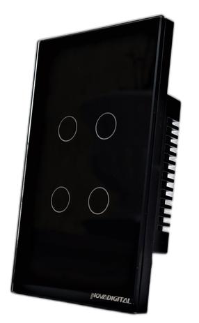 Interruptor Nova Digital Preto 4 teclas Wifi e RF Menor preço em Interruptor Nova Digital Preto 4 teclas Wifi e RF