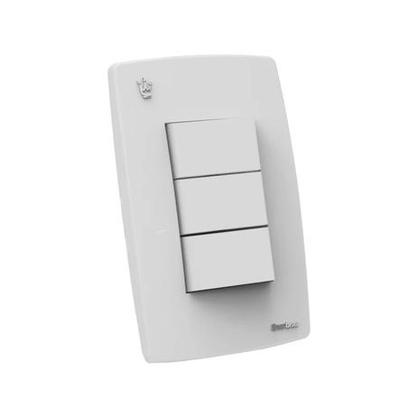 Interruptor Paralelo 10A 4x2 3 Teclas Branco Reale Enerbras Menor preço em Interruptor Paralelo 10A 4x2 3 Teclas Branco Reale Enerbras
