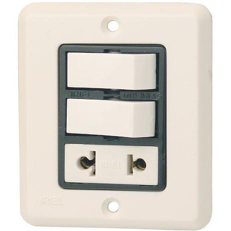 Interruptor paralelo(2)10a+tomada universal(1)10a /15a 250v - Iriel Menor preço em Interruptor paralelo(2)10a+tomada universal(1)10a /15a 250v - Iriel